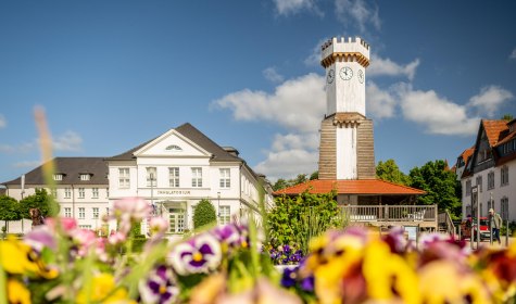Gradierwerk mit dem Uhrenturm, © Stadt Bad Salzuflen/D. Ketz