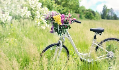 Fahrrad mit Blumen, &copy; Jill Wellington/Pixabay