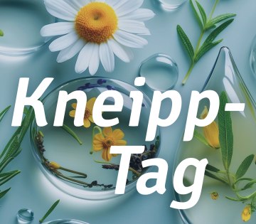 Blumen und Wassertropfen, darüber der Schriftzug &quot;Kneipp-Tag&quot;, © Stadt Bad Salzuflen