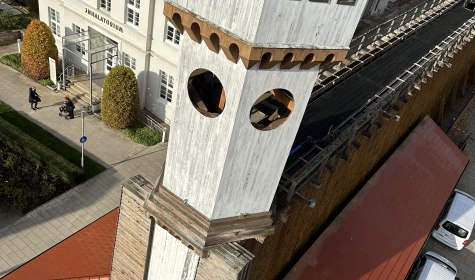 Das uhrenlose Uhrenturmgradierwerk von oben., &copy; Stadt Bad Salzuflen