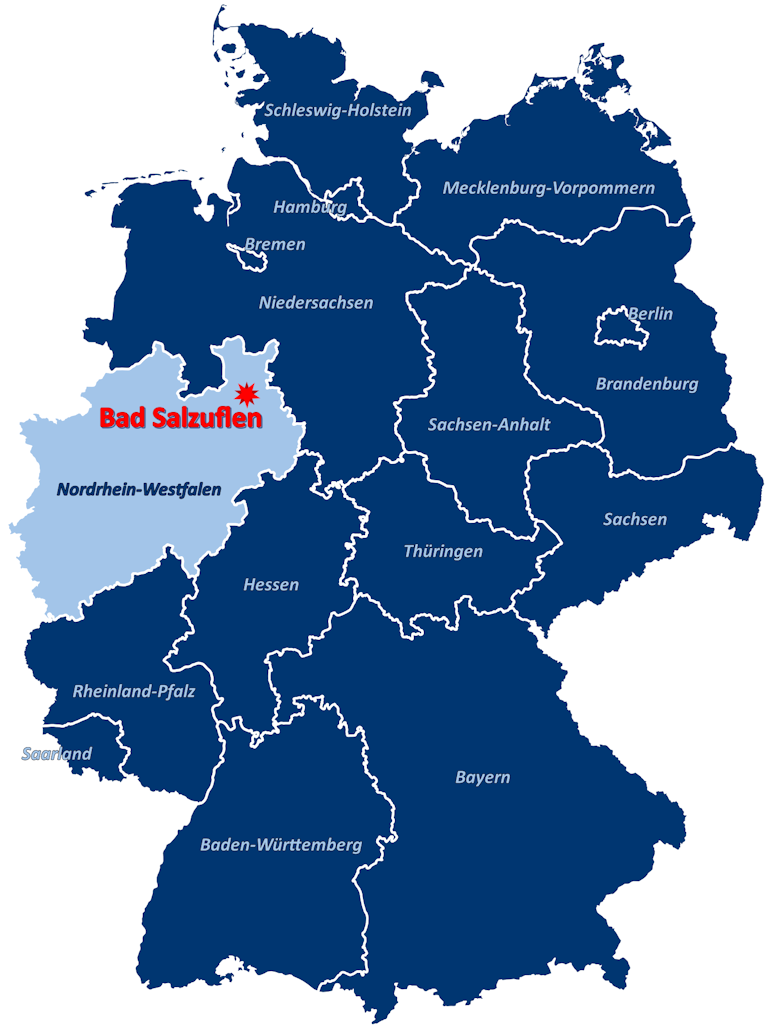Lage von Bad Salzuflen auf der Deuschlandkarte, © Stadt Bad Salzuflen
