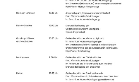 Gedenkfeiern Volkstrauertag in Bad Salzuflen