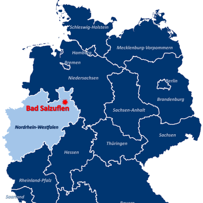 Lage von Bad Salzuflen auf der Deuschlandkarte, © Stadt Bad Salzuflen Lage von Bad Salzuflen auf der Deuschlandkarte, © Stadt Bad Salzuflen