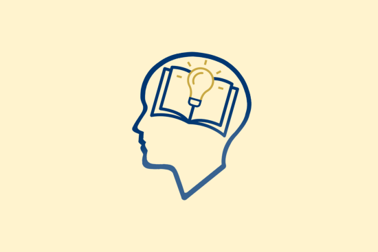 Zu sehen ist ein Piktogramm eines Kopfes. Im Kopf ist ein aufgeschlagenes Buch mit einer erleuchteten Glühbirne abgebildet., © Stadt Bad Salzuflen