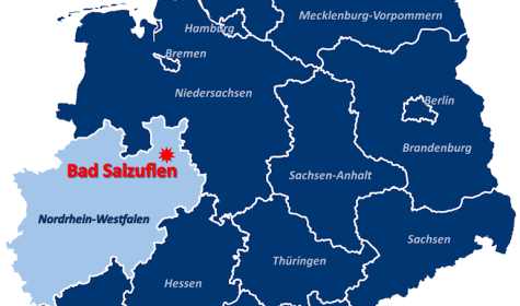 Lage von Bad Salzuflen auf der Deuschlandkarte, © Stadt Bad Salzuflen